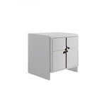 Eco-Friendly Scandinavian Bedside Table - Pure Minimalist Lines & Baking Paint Craft Nightstand 2-Drawer For Bedroom Lumendat