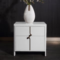 Eco-Friendly Scandinavian Bedside Table - Pure Minimalist Lines & Baking Paint Craft Nightstand 2-Drawer For Bedroom Lumendat