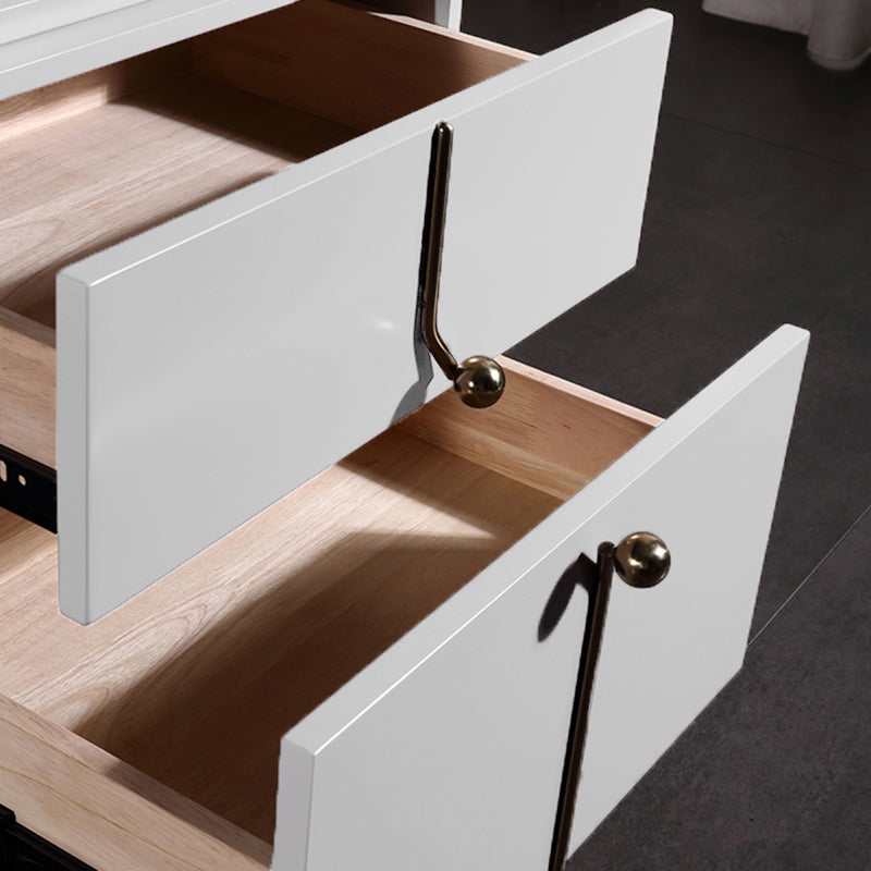 Eco-Friendly Scandinavian Bedside Table - Pure Minimalist Lines & Baking Paint Craft Nightstand 2-Drawer For Bedroom Lumendat