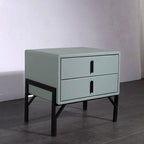 Faux Leather Upholstered Nordic Bedside Table - Premium Touch & Easy Maintenance Nightstand 2-Drawer For Bedroom Lumendat