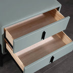 Faux Leather Upholstered Nordic Bedside Table - Premium Touch & Easy Maintenance Nightstand 2-Drawer For Bedroom Lumendat