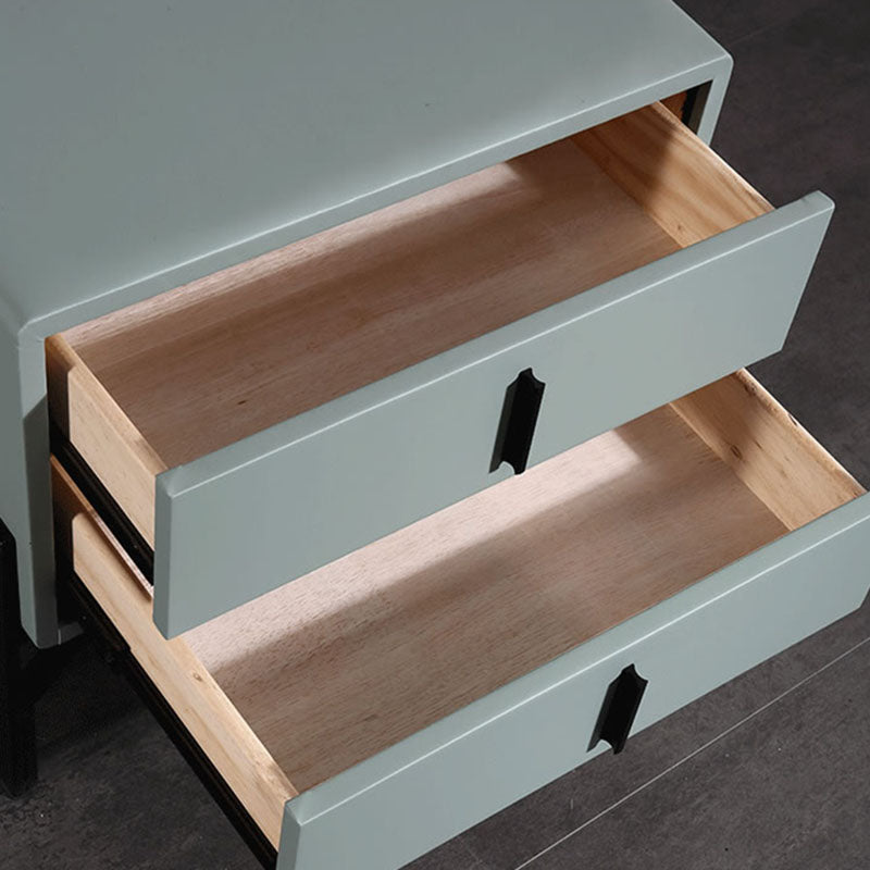 Faux Leather Upholstered Nordic Bedside Table - Premium Touch & Easy Maintenance Nightstand 2-Drawer For Bedroom Lumendat