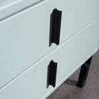 Faux Leather Upholstered Nordic Bedside Table - Premium Touch & Easy Maintenance Nightstand 2-Drawer For Bedroom Lumendat