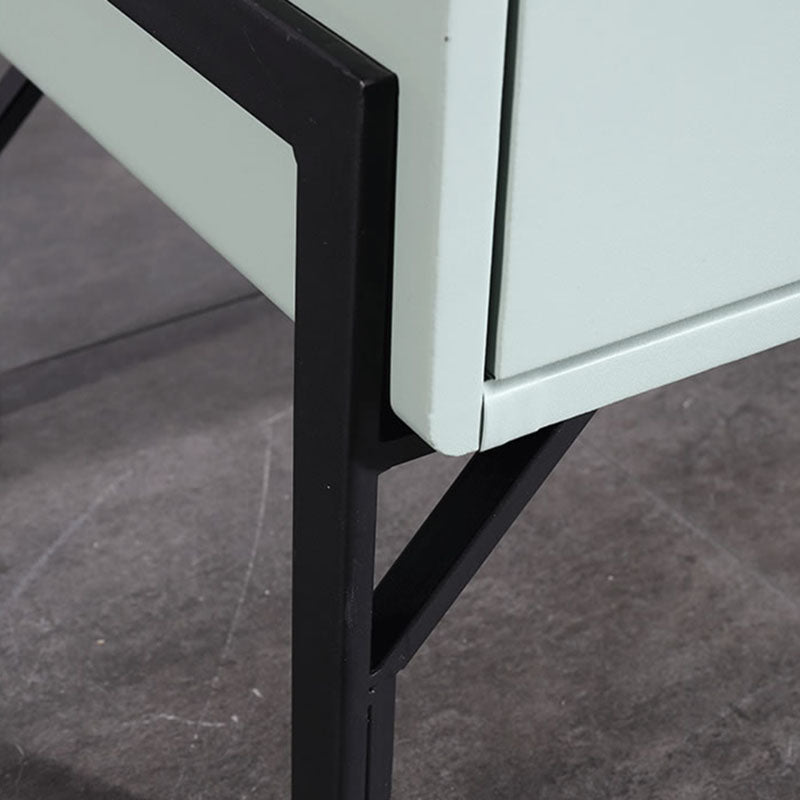 Faux Leather Upholstered Nordic Bedside Table - Premium Touch & Easy Maintenance Nightstand 2-Drawer For Bedroom Lumendat