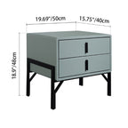Faux Leather Upholstered Nordic Bedside Table - Premium Touch & Easy Maintenance Nightstand 2-Drawer For Bedroom Lumendat