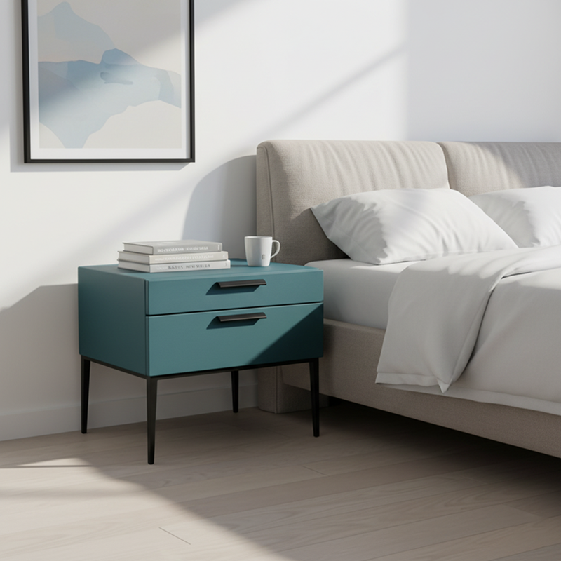 Eco-Friendly Scandinavian Nightstand - Function-Aesthetics Fusion Bedside Table 2-Drawer For Bedroom Lumendat