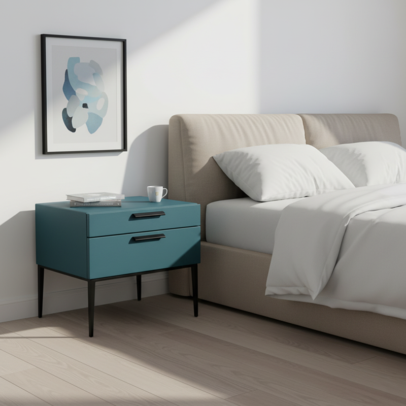 Eco-Friendly Scandinavian Nightstand - Function-Aesthetics Fusion Bedside Table 2-Drawer For Bedroom Lumendat