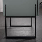 Elegant & Practical Nightstand - Industrial Featuring Faux Leather Upholstery Bedside Table 1-Drawer For Bedroom Lumendat