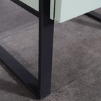 Elegant & Practical Nightstand - Industrial Featuring Faux Leather Upholstery Bedside Table 1-Drawer For Bedroom Lumendat