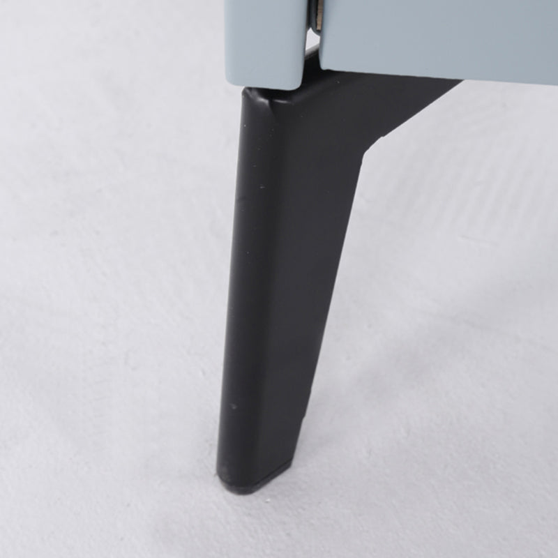 Stylish & Textured Nordic Nightstand - Sintered Rock Stone Top Airplane-Shaped Iron Legs Bedside Table 2-Drawer For Bedroom Lumendat