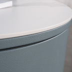 Rounded Nordic Bedside Table - Scratch-Resistant & Safe Rock Slab Surface Nightstand 2-Drawer For Bedroom Lumendat