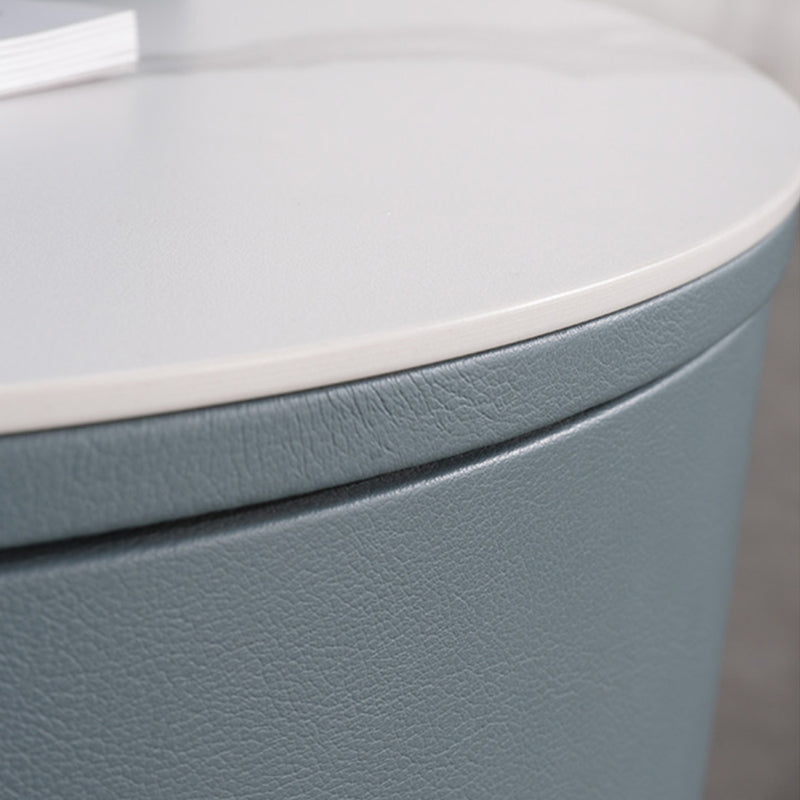 Rounded Nordic Bedside Table - Scratch-Resistant & Safe Rock Slab Surface Nightstand 2-Drawer For Bedroom Lumendat