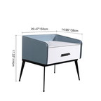 Color-Blocked Geometric Bedside Table - Scratch-Resistant & Stain-Proof Rock Slab Top Nightstand 1-Drawer For Bedroom Lumendat