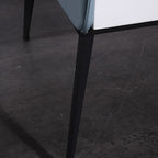 Color-Blocked Geometric Bedside Table - Scratch-Resistant & Stain-Proof Rock Slab Top Nightstand 1-Drawer For Bedroom Lumendat