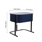 Hardcore Industrial-Style Bedside Table - Durable Rock Slab Top & Exquisite Faux Leather Stitching Nightstand 1-Drawer For Bedroom Lumendat