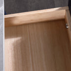 Hardcore Industrial-Style Bedside Table - Durable Rock Slab Top & Exquisite Faux Leather Stitching Nightstand 1-Drawer For Bedroom Lumendat