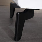Bright White Modern Minimalist Bedside Table - Unique Design Sturdy Iron Legs Nightstand 2-Drawer For Bedroom Lumendat