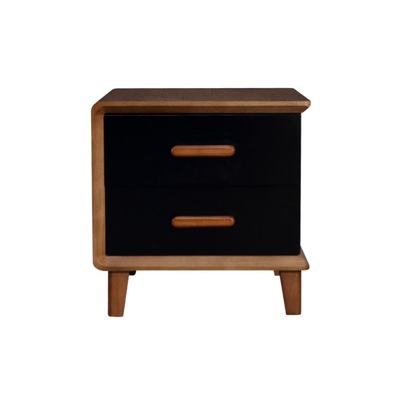 Vintage Classic Walnut Bedside Table - High-Texture Craftsmanship Nightstand 2-Drawer For Bedroom & Living Room Lumendat