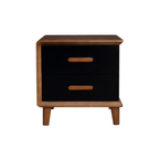 Vintage Classic Walnut Bedside Table - High-Texture Craftsmanship Nightstand 2-Drawer For Bedroom & Living Room Lumendat