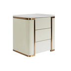 Stylish Minimalist Bedside Table - E1 Eco-Friendly Material Nightstand 3-Drawer For Bedroom & Living Room Lumendat