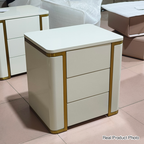 Stylish Minimalist Bedside Table - E1 Eco-Friendly Material Nightstand 3-Drawer For Bedroom & Living Room Lumendat