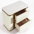 Stylish Minimalist Bedside Table - E1 Eco-Friendly Material Nightstand 3-Drawer For Bedroom & Living Room Lumendat