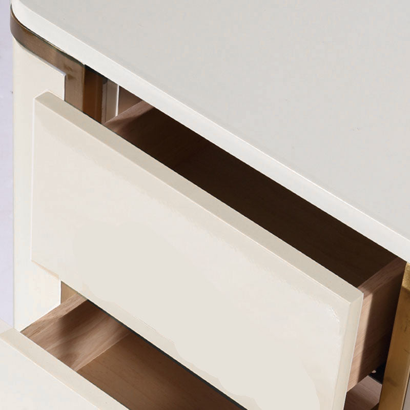 Stylish Minimalist Bedside Table - E1 Eco-Friendly Material Nightstand 3-Drawer For Bedroom & Living Room Lumendat