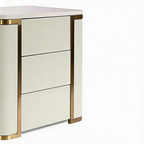 Stylish Minimalist Bedside Table - E1 Eco-Friendly Material Nightstand 3-Drawer For Bedroom & Living Room Lumendat