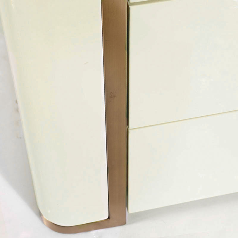 Stylish Minimalist Bedside Table - E1 Eco-Friendly Material Nightstand 3-Drawer For Bedroom & Living Room Lumendat