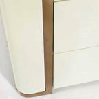 Stylish Minimalist Bedside Table - E1 Eco-Friendly Material Nightstand 3-Drawer For Bedroom & Living Room Lumendat
