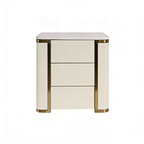 Stylish Minimalist Bedside Table - E1 Eco-Friendly Material Nightstand 3-Drawer For Bedroom & Living Room Lumendat