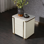 Stylish Minimalist Bedside Table - E1 Eco-Friendly Material Nightstand 3-Drawer For Bedroom & Living Room Lumendat