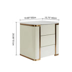 Stylish Minimalist Bedside Table - E1 Eco-Friendly Material Nightstand 3-Drawer For Bedroom & Living Room Lumendat