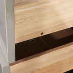 Cream White Scandinavian Nightstand - Functional Solid Wood Soft-Close Drawers Bedside Table 2-Drawer For Bedroom Lumendat