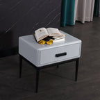 Industrial-Style Bedroom Bedside Table - E1 Eco-Friendly Solid Wood 1-Drawer Nightstand For Bedroom & Living Room Lumendat