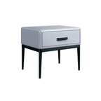 Industrial-Style Bedroom Bedside Table - E1 Eco-Friendly Solid Wood 1-Drawer Nightstand For Bedroom & Living Room Lumendat