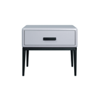 Industrial-Style Bedroom Bedside Table - E1 Eco-Friendly Solid Wood 1-Drawer Nightstand For Bedroom & Living Room Lumendat