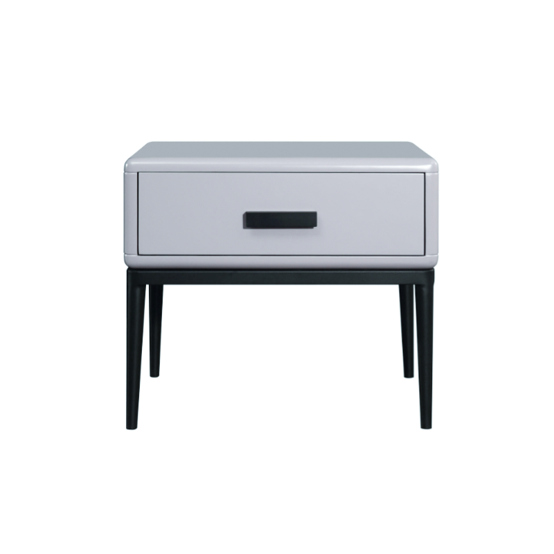 Industrial-Style Bedroom Bedside Table - E1 Eco-Friendly Solid Wood 1-Drawer Nightstand For Bedroom & Living Room Lumendat