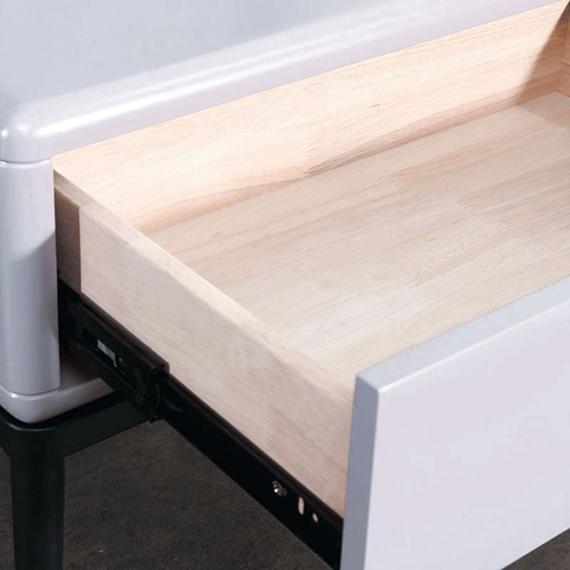 Industrial-Style Bedroom Bedside Table - E1 Eco-Friendly Solid Wood 1-Drawer Nightstand For Bedroom & Living Room Lumendat