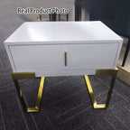 Industrial Hardcore-Designed Bedside Table - High-Gloss Baked Paint Craft Nightstand 1-Drawer For Bedroom Lumendat