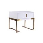 Industrial Hardcore-Designed Bedside Table - High-Gloss Baked Paint Craft Nightstand 1-Drawer For Bedroom Lumendat