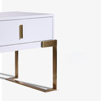 Industrial Hardcore-Designed Bedside Table - High-Gloss Baked Paint Craft Nightstand 1-Drawer For Bedroom Lumendat