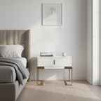 Industrial Hardcore-Designed Bedside Table - High-Gloss Baked Paint Craft Nightstand 1-Drawer For Bedroom Lumendat