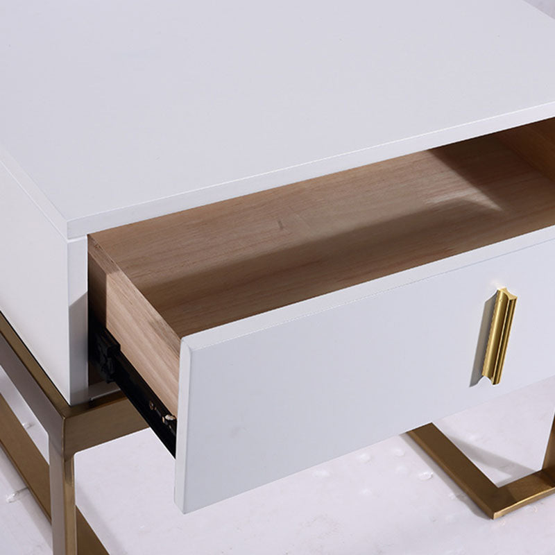 Industrial Hardcore-Designed Bedside Table - High-Gloss Baked Paint Craft Nightstand 1-Drawer For Bedroom Lumendat