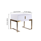 Industrial Hardcore-Designed Bedside Table - High-Gloss Baked Paint Craft Nightstand 1-Drawer For Bedroom Lumendat