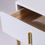 Industrial Hardcore-Designed Bedside Table - High-Gloss Baked Paint Craft Nightstand 1-Drawer For Bedroom Lumendat