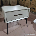 E1 Formaldehyde-Free Bedside Table - Delicate Baking Paint Craftsmanship & Solid Wood 1-Drawer Nightstand For Bedroom & Living Room Lumendat