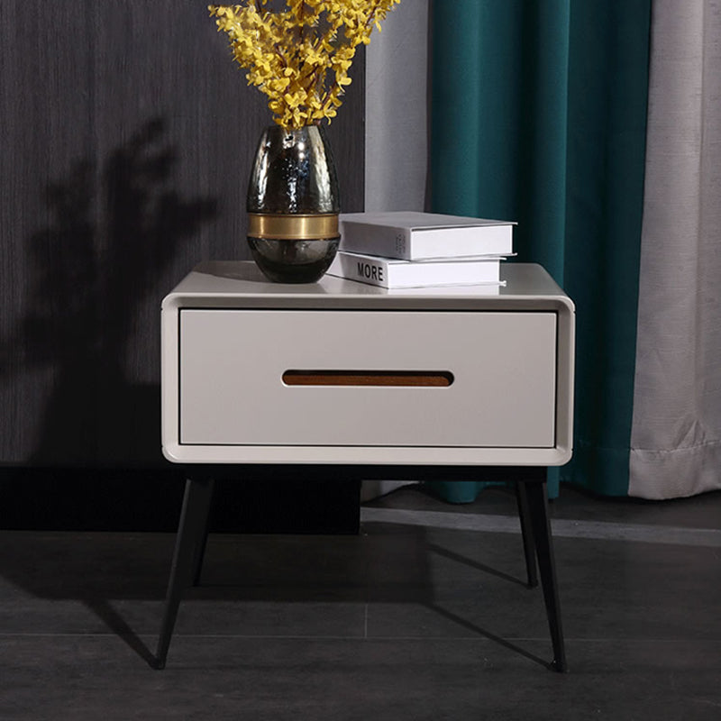 E1 Formaldehyde-Free Bedside Table - Delicate Baking Paint Craftsmanship & Solid Wood 1-Drawer Nightstand For Bedroom & Living Room Lumendat