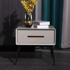 E1 Formaldehyde-Free Bedside Table - Delicate Baking Paint Craftsmanship & Solid Wood 1-Drawer Nightstand For Bedroom & Living Room Lumendat