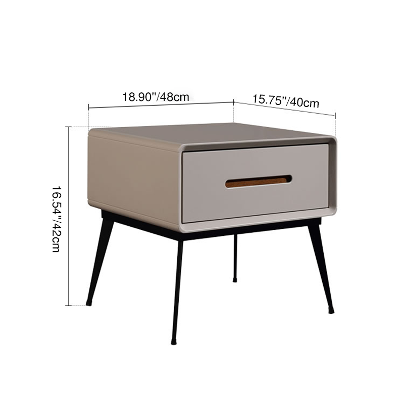 E1 Formaldehyde-Free Bedside Table - Delicate Baking Paint Craftsmanship & Solid Wood 1-Drawer Nightstand For Bedroom & Living Room Lumendat